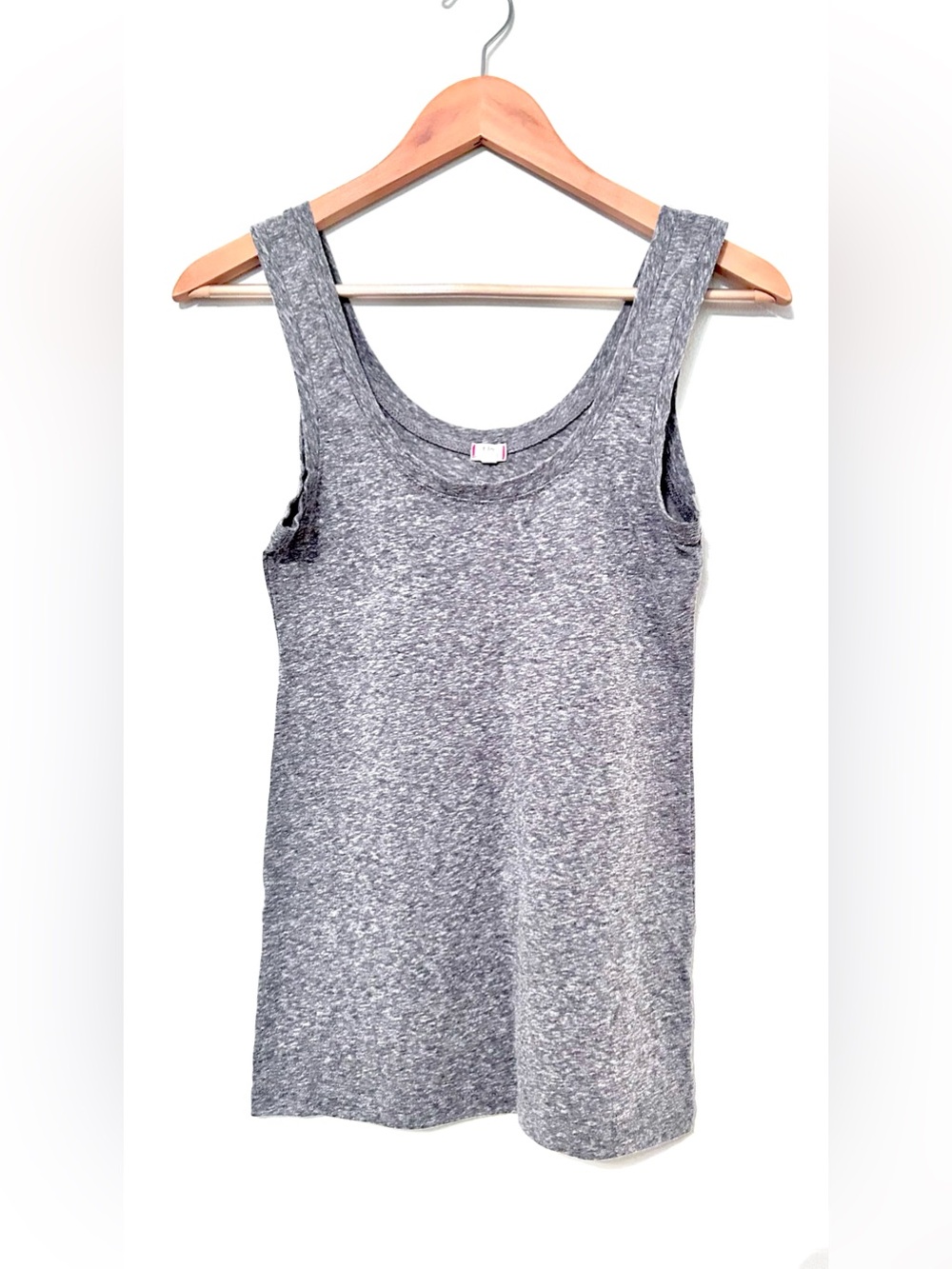 T.La Heathered Gray Scoop Neck Tank Top, Layering Tank, Small